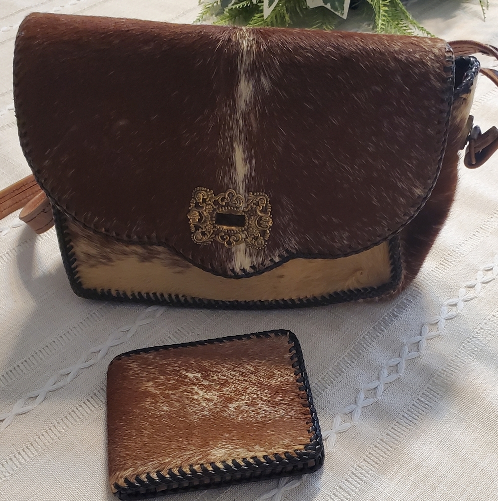 Calf skin purse and wallet